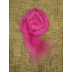 Hand Dyed, Bright Pink Mohair Carded Roving, 10g(v)