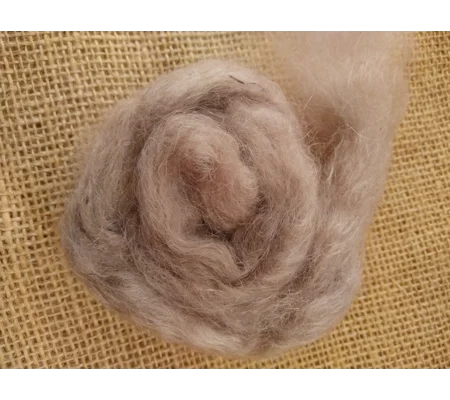 Hand Dyed, brown pink "twilight" Mohair Carded Roving, 10g(v)