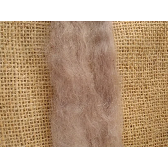 Hand Dyed, brown pink "twilight" Mohair Carded Roving, 10g(v)