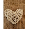 Small white rattan heart, 7cm Small white rattan heart, 7cm