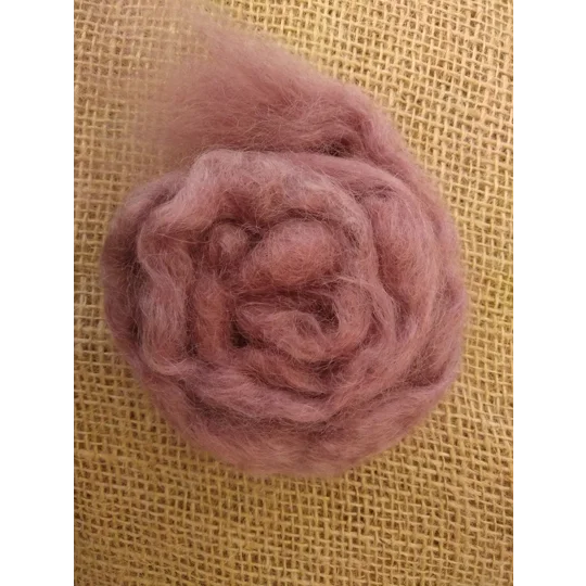 Hand Dyed, Berry Crush purple/pink Mohair Carded Roving, 10g(v)