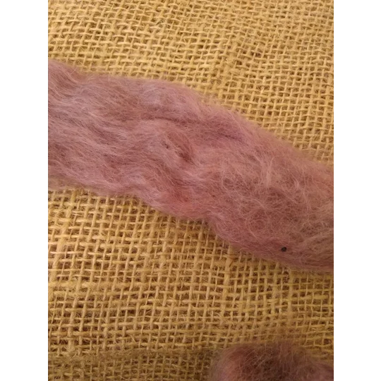 Hand Dyed, Berry Crush purple/pink Mohair Carded Roving, 10g(v)