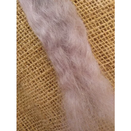 Hand Dyed, Lightest Lilac Mohair Carded Roving, 10g(v)