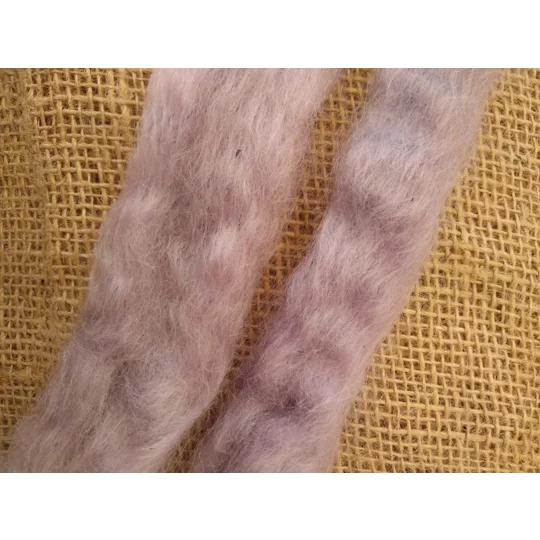Hand Dyed, Lightest Lilac Mohair Carded Roving, 10g(v)