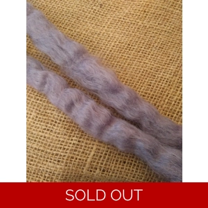 Hand Dyed, in Magical Moonlight, pale purple  Mohair Carded Roving, 10g(v)