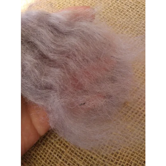 Hand Dyed, in Magical Moonlight, pale purple Mohair Carded Roving, 10g(v)