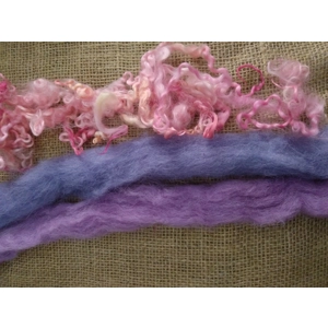 Fibre Finder - Fairy Mix- Pink purple and Indigo colours mixed fibres pack