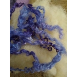 Fibre Finder - Fairy Night- Purples mixed fibres carded and curly wool