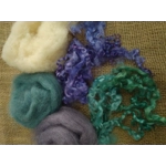 Fibre Finder - The Fae- Purples / teals mixed fibres carded and curly wool
