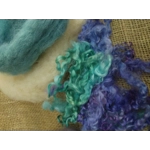 Fibre Finder - The Fae- Purples / teals mixed fibres carded and curly wool