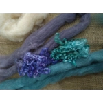 Fibre Finder - The Fae- Purples / teals mixed fibres carded and curly wool