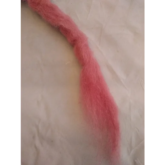 Rose Pink Carded Wool 10g