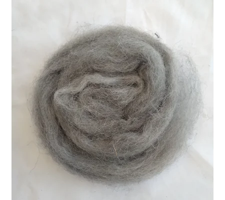 Storm Cloud Grey Carded Wool 10g