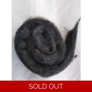 Charcoal Grey/Black, carded mixed species fibres,