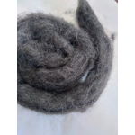 Charcoal Grey/Black, carded mixed species fibres,