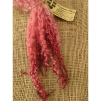 Red Pink Wensleydale curly wool locks,10g