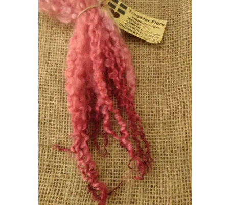 Red Pink Wensleydale curly wool locks,10g