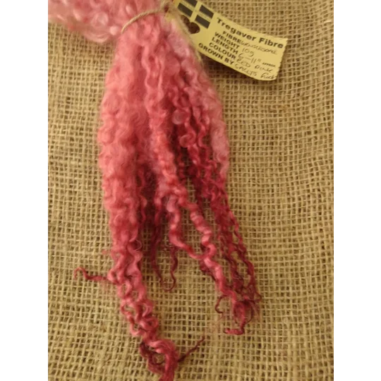 Red Pink Wensleydale curly wool locks,10g