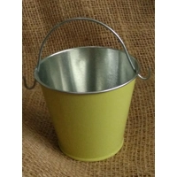 miniature metal yellow bucket