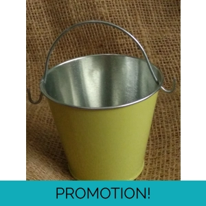miniature metal yellow bucket