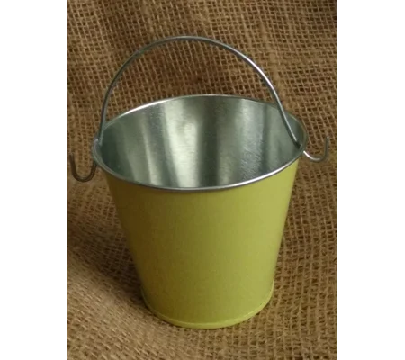 miniature metal yellow bucket