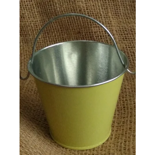 miniature metal yellow bucket