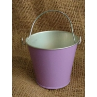 miniature purple metal bucket