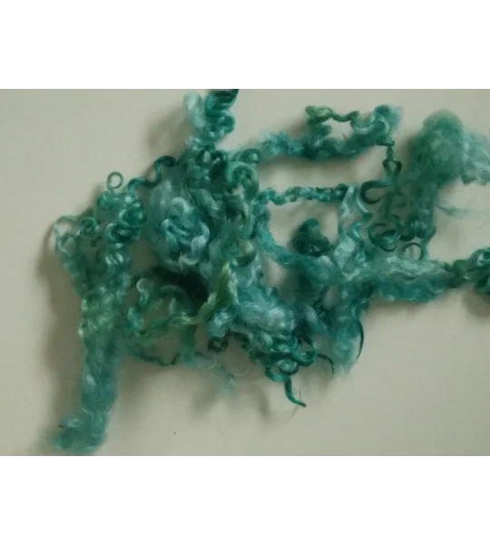 Aqua Teal Teeswater Curly wool, 10g (v)