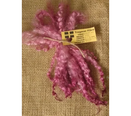 Heather and Pink Budget wensleydale Curly wool, 10g