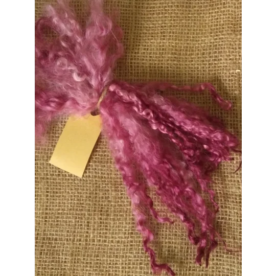 Heather and Pink Budget wensleydale Curly wool, 10g