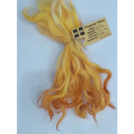 Summer Sunshine Yellow and Orange Devon and Cornwall longwool locks 10g