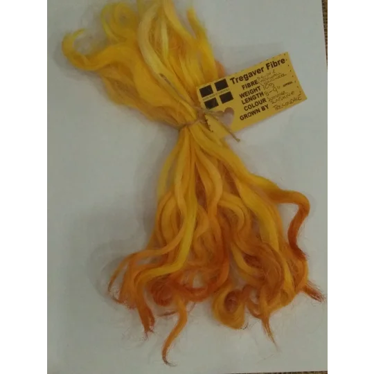 Summer Sunshine Yellow and Orange Devon and Cornwall longwool locks 10g