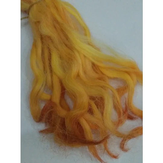 Summer Sunshine Yellow and Orange Devon and Cornwall longwool locks 10g