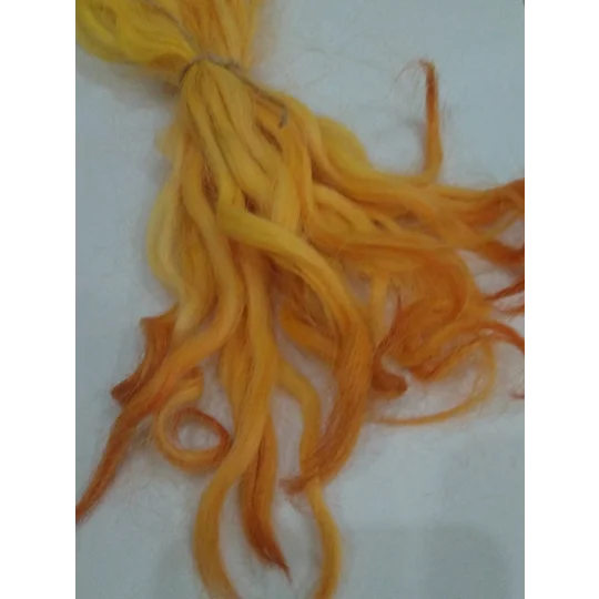 Summer Sunshine Yellow and Orange Devon and Cornwall longwool locks 10g