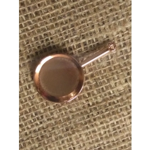 Miniature copper colour metal frying pan, 3 size options,  for crafting and props