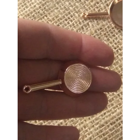 Miniature copper colour metal frying pan, 3 size options, for crafting and props