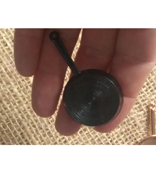 Miniature black metal frying pan, 3 size options, for crafting and props