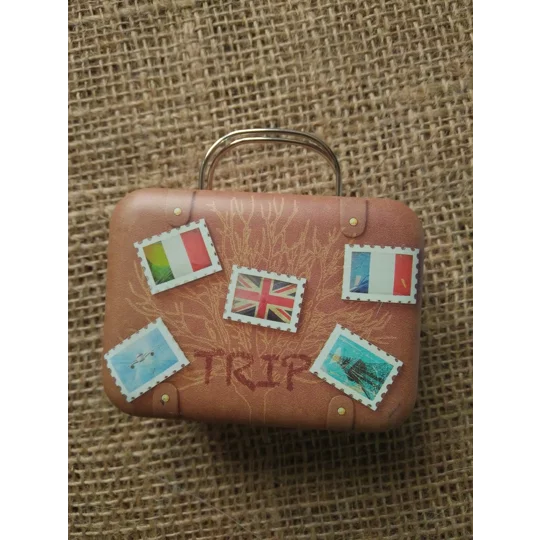 Miniature metal suitcase for diaoramas, props for photography etc
