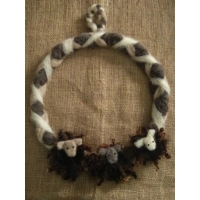 Needle Felted Curly Sheep Wreath Kit