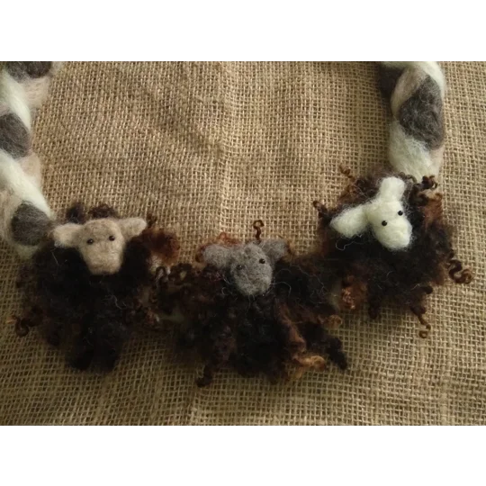 Needle Felted Curly Sheep Wreath Kit