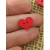 wood red heart button