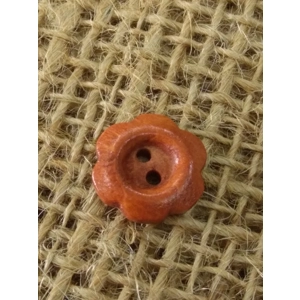 flower plain wood button
