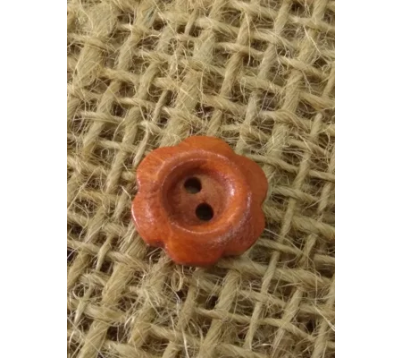 flower plain wood button