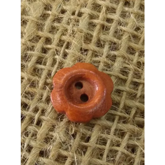 flower plain wood button