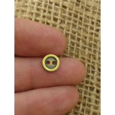 Mini metal button - light brass colour 8mm