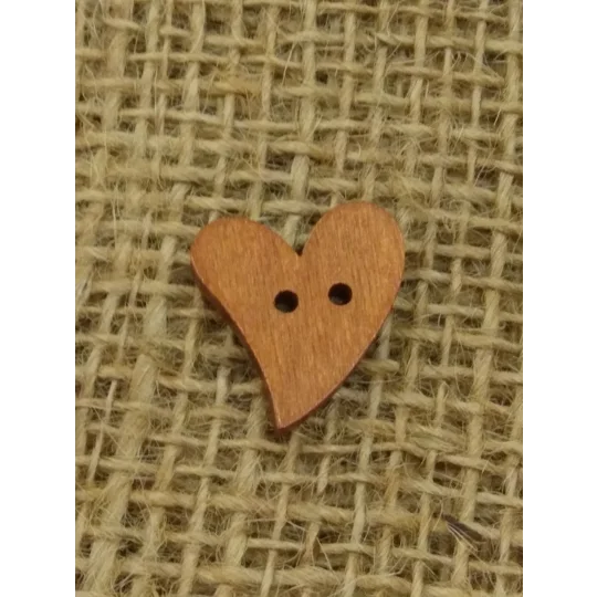 Medium wood heart button
