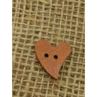 Medium wood heart button