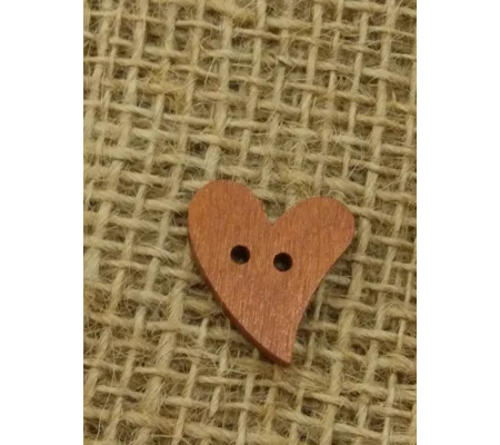 Medium wood heart button