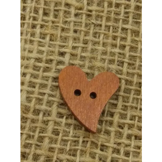 Medium wood heart button