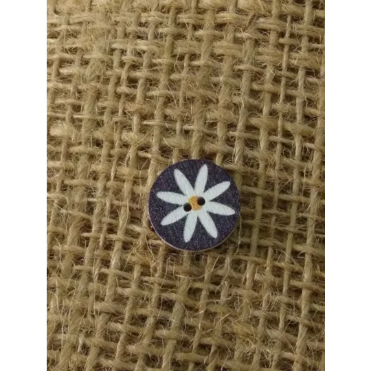 Daisy flower wood button - various designs available